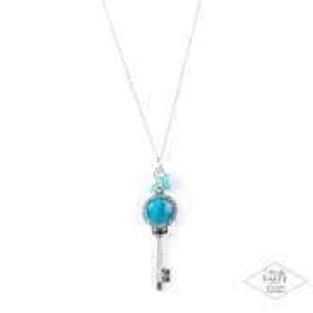 Blue moonstone key paparazzi necklace w earrings